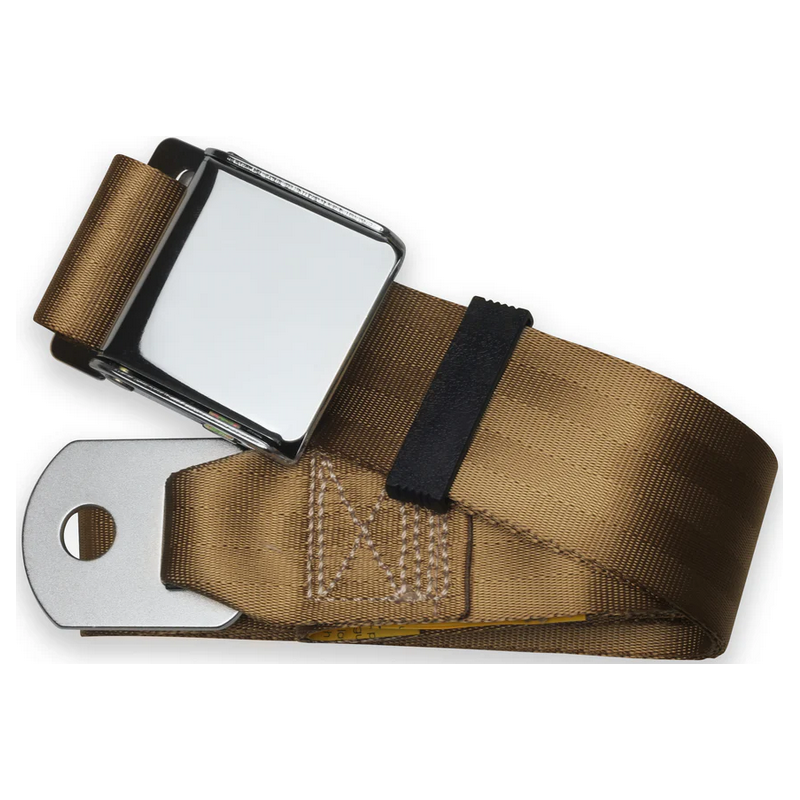 2pt tan lap belt 75 chrome aviation buckle RETROBELT 258-TAN-75
