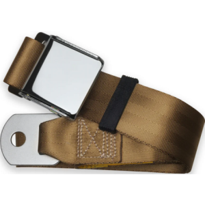2pt tan lap belt 90 chrome aviation buckle RETROBELT 258-TAN-90