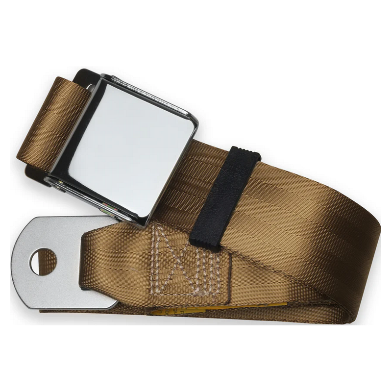 2pt tan lap belt 90 chrome aviation buckle RETROBELT 258-TAN-90