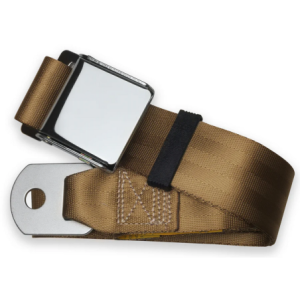 2pt black lap belt 90 chrome aviation buckle w/hardware RETROBELT 258-TAN-90-21