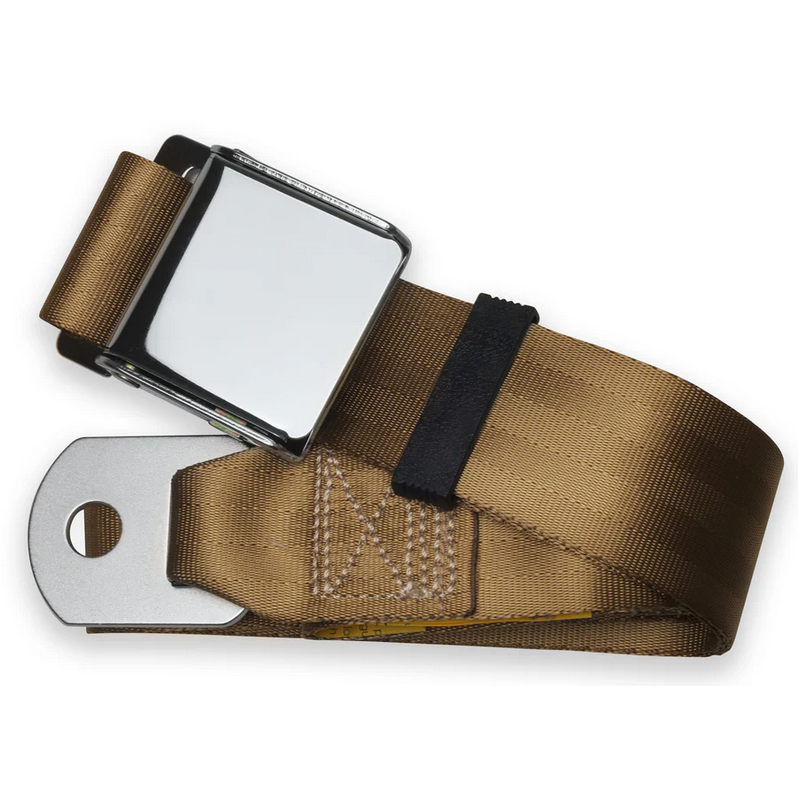 2pt black lap belt 90 chrome aviation buckle w/hardware RETROBELT 258-TAN-90-21