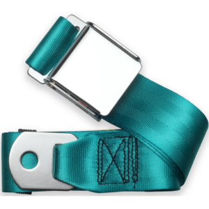 2pt turquoise lap belt 60 chrome aviation buckle RETROBELT 258-TRQ-60