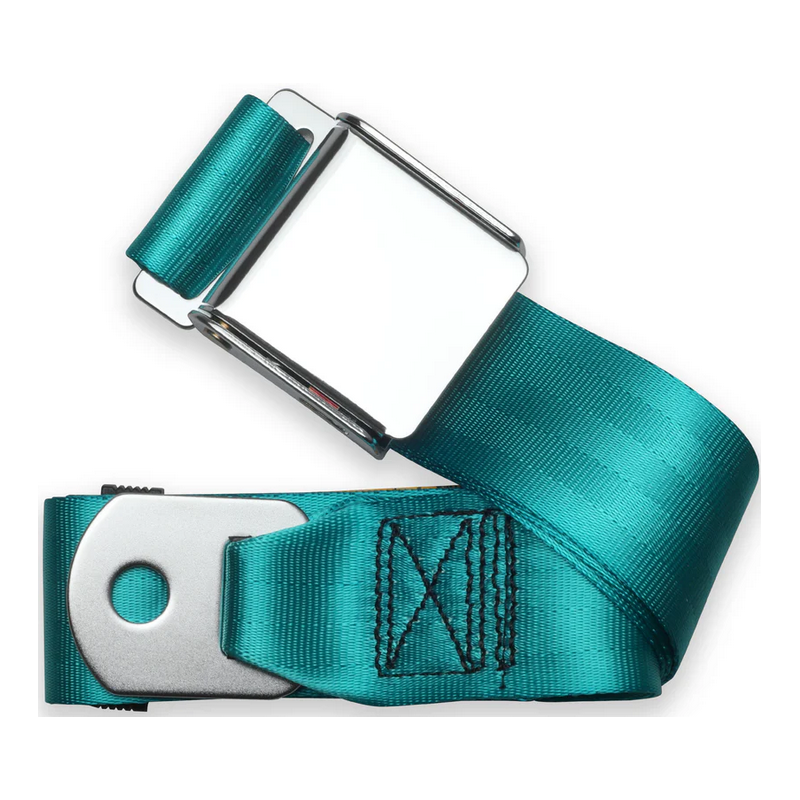 2pt turquoise lap belt 60 chrome aviation buckle RETROBELT 258-TRQ-60