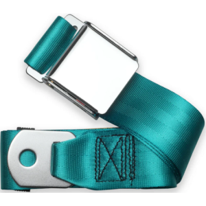 2pt turquoise lap belt 75 chrome aviation buckle RETROBELT 258-TRQ-75