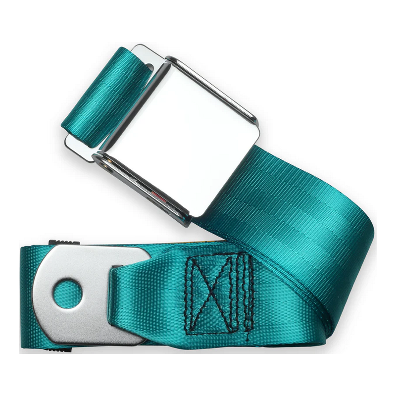 2pt turquoise lap belt 75 chrome aviation buckle RETROBELT 258-TRQ-75