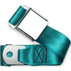 2pt turquoise lap belt 75 chrome aviation buckle w/hardware RETROBELT 258-TRQ-75-21