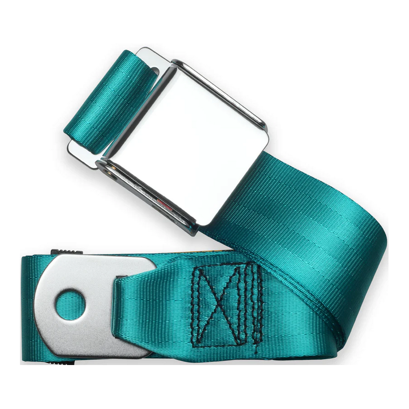 2pt turquoise lap belt 75 chrome aviation buckle w/hardware RETROBELT 258-TRQ-75-21