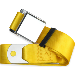 2pt yellow lap belt 75 chrome aviation buckle w/hardware RETROBELT 258-YEL-75-21