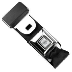 2pt black lap belt 60 starburst push button buckle w/hardware RETROBELT 268-BLK-60-21