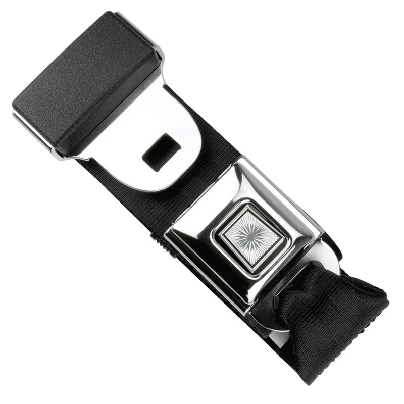 2pt black lap belt 60 starburst push button buckle w/hardware RETROBELT 268-BLK-60-21
