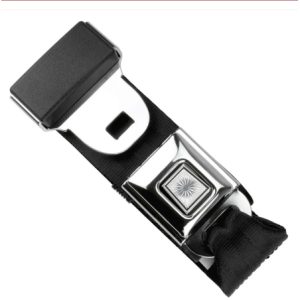 2pt black lap belt 75 starburst pushbutton buckle RETROBELT 268-BLK-75