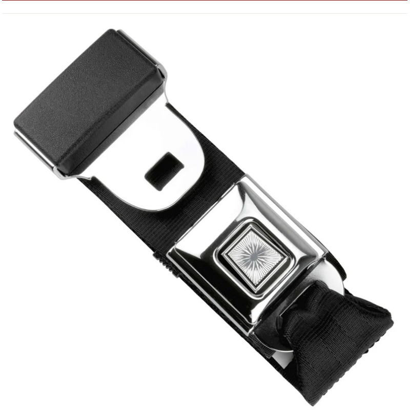 2pt black lap belt 75 starburst pushbutton buckle RETROBELT 268-BLK-75