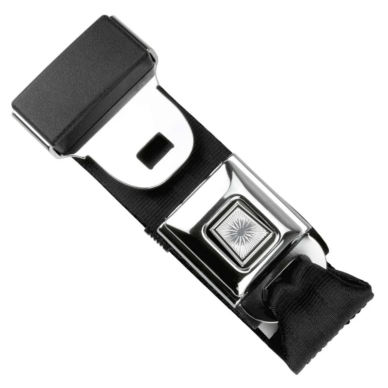 2pt black lap belt 75 starburst pushbutton buckle w/lap belt hardware kit RETROBELT 268-BLK-75-21