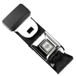 2pt black lap belt 90 starburst pushbutton buckle RETROBELT 268-BLK-90