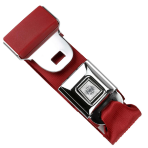2pt bright red lap belt 60 starburst pushbutton buckle RETROBELT 268-BRD-60