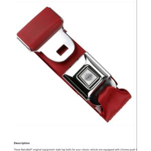 2pt black lap belt 90 starburst pushbutton buckle w/lap belt hardware kit RETROBELT 268-BRD-90-21