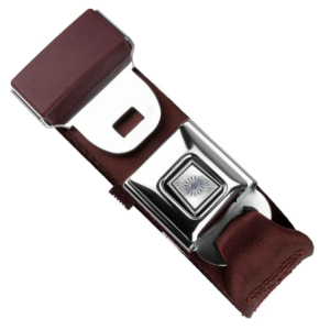 2pt burgundy lap belt 75 starburst pushbutton buckle w/lap belt hardware kit RETROBELT 268-BRG-75-21