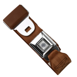 2pt brown lap belt 60 starburst pushbutton buckle RETROBELT 268-BRN-60
