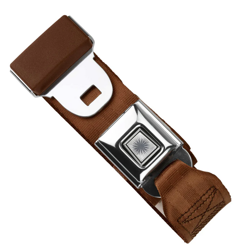 2pt brown lap belt 60 starburst pushbutton buckle RETROBELT 268-BRN-60