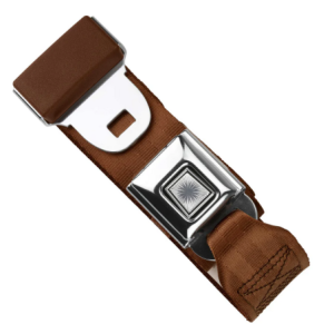 2pt brown lap belt 60 starburst push button buckle w/hardware RETROBELT 268-BRN-60-21