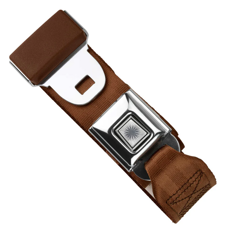 2pt brown lap belt 75 starburst pushbutton buckle RETROBELT 268-BRN-75