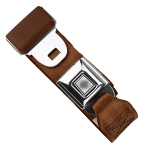 2pt brown lap belt 75 starburst pushbutton buckle w/lap belt hardware kit RETROBELT 268-BRN-75-21