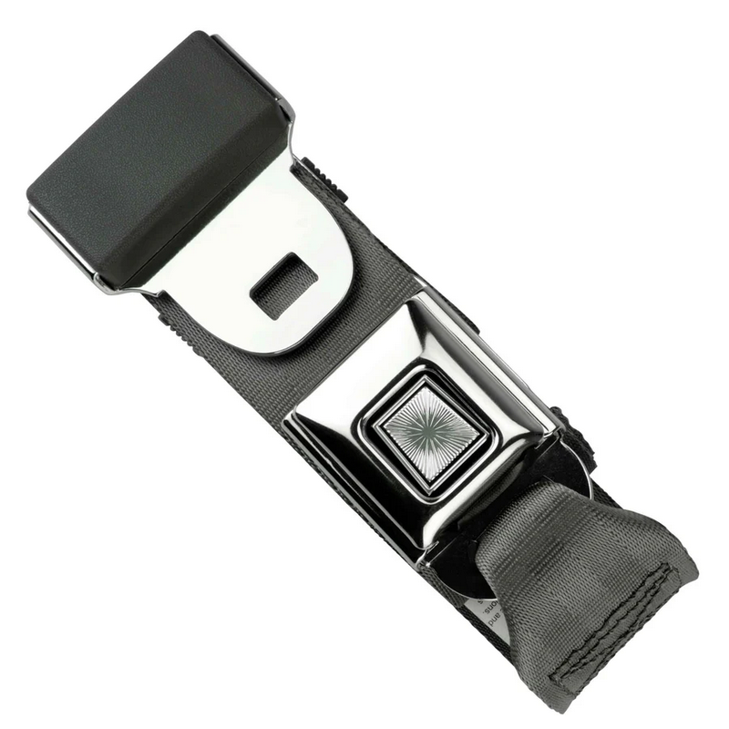 2pt charcoal lap belt 60 starburst push button buckle w/hardware RETROBELT 268-CHR-60-21