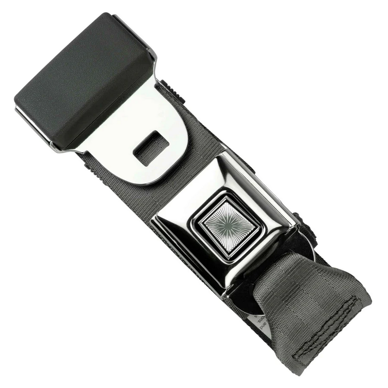 2pt charcoal lap belt 75 starburst pushbutton buckle RETROBELT 268-CHR-75