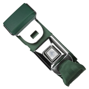 2pt dark green lap belt 60 starburst push button buckle w/hardware RETROBELT 268-DKG-60-21