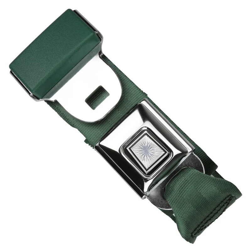 2pt dark green lap belt 75 starburst pushbutton buckle RETROBELT 268-DKG-75