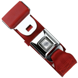 2pt dark red lap belt 75 starburst pushbutton buckle RETROBELT 268-DKR-75