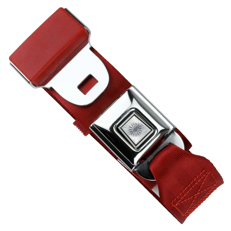 2pt dark red lap belt 75 starburst pushbutton buckle RETROBELT 268-DKR-75