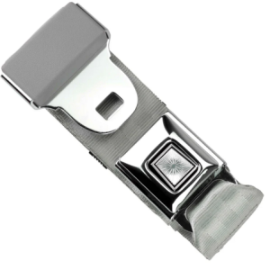 2pt grey lap belt 60 starburst push button buckle w/hardware RETROBELT 268-GRY-60-21