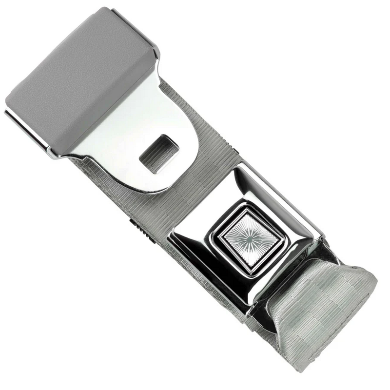 2pt grey lap belt 60 starburst push button buckle w/hardware RETROBELT 268-GRY-60-21