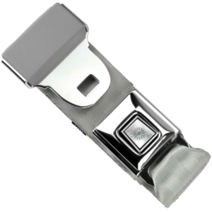 2pt grey lap belt 75 starburst pushbutton buckle RETROBELT 268-GRY-75