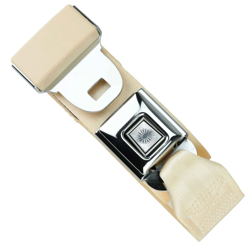 2pt ivory lap belt 60 starburst push button buckle w/hardware RETROBELT 268-IVY-60-21