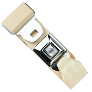 2pt ivory lap belt 75 starburst pushbutton buckle w/lap belt hardware kit RETROBELT 268-IVY-75-21