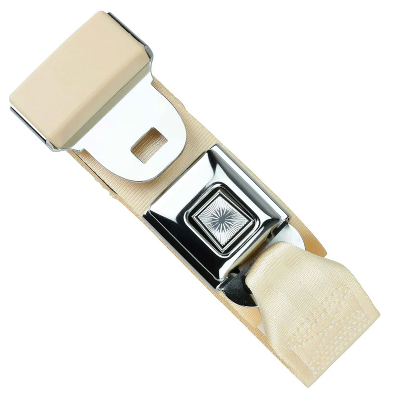 2pt ivory lap belt 75 starburst pushbutton buckle w/lap belt hardware kit RETROBELT 268-IVY-75-21