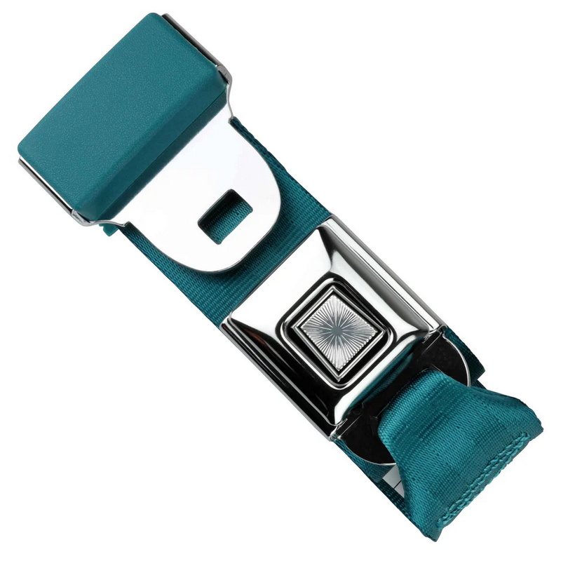 2pt medium turquoise lap belt 60 starburst push button buckle w/hardware RETROBELT 268-MTQ-60-21