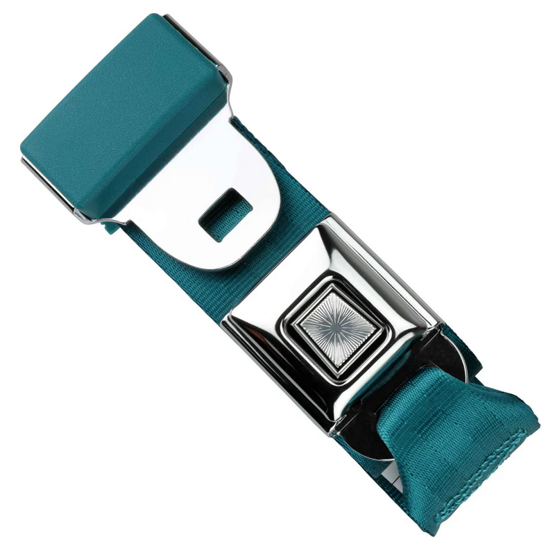 2pt medium turquoise lap belt 75 starburst push button buckle w/hardware RETROBELT 268-MTQ-75-21