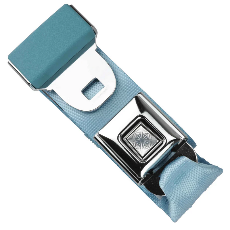2pt powder blue lap belt 60 starburst pushbutton buckle RETROBELT 268-PDB-60