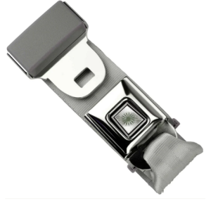 2pt silver lap belt 60 starburst pushbutton buckle RETROBELT 268-SIL-60