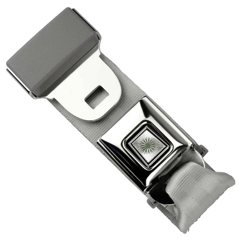 2pt silver lap belt 60 starburst push button buckle w/hardware RETROBELT 268-SIL-60-21