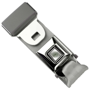 2pt silver lap belt 75 starburst push button buckle w/hardware RETROBELT 268-SIL-75-21