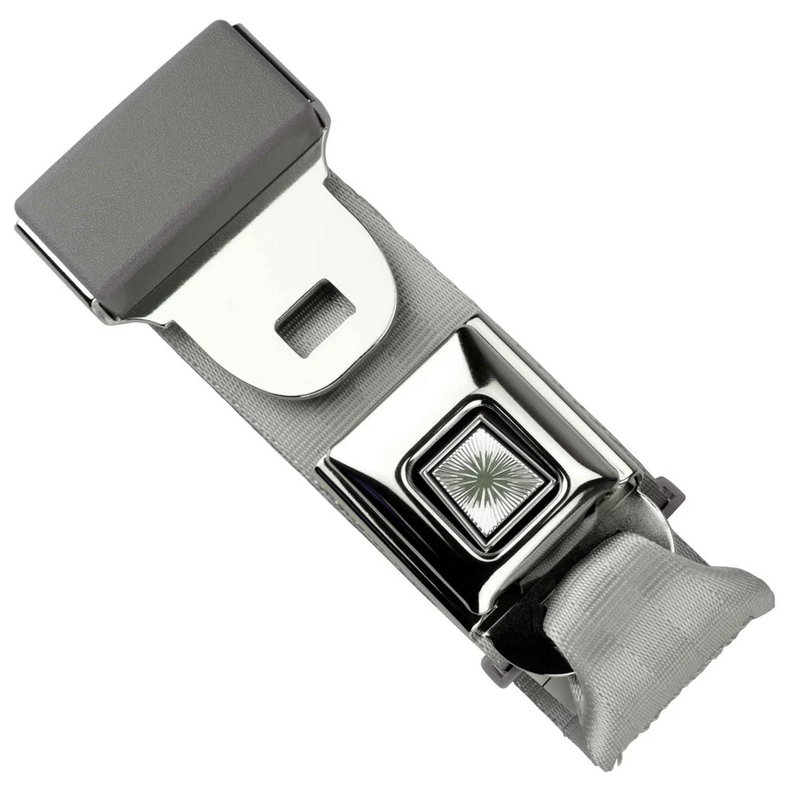 2pt silver lap belt 75 starburst push button buckle w/hardware RETROBELT 268-SIL-75-21
