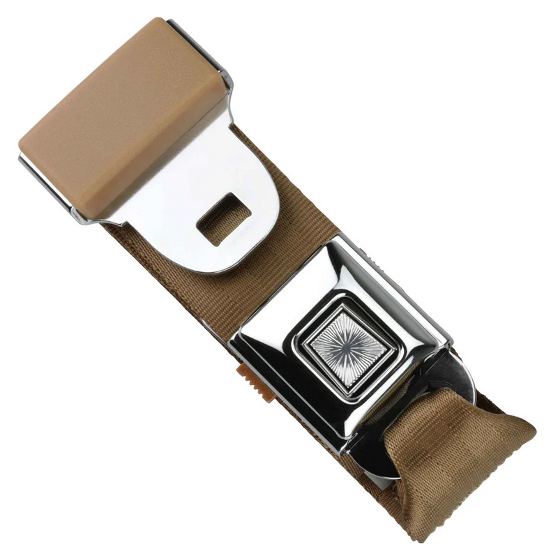 2pt tan lap belt 60 starburst pushbutton buckle RETROBELT 268-TAN-60