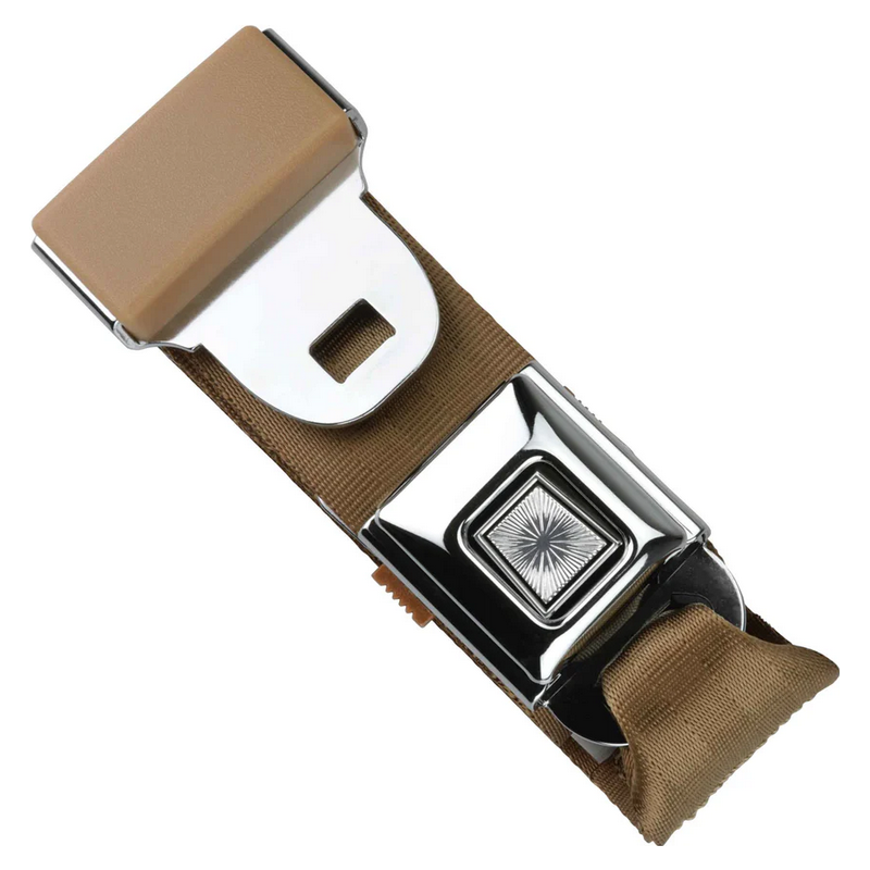 2pt tan lap belt 60 starburst push button buckle w/hardware RETROBELT 268-TAN-60-21