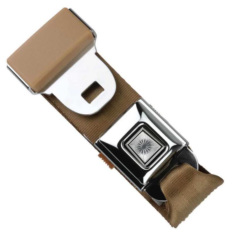 2pt tan lap belt 75 starburst pushbutton buckle RETROBELT 268-TAN-75