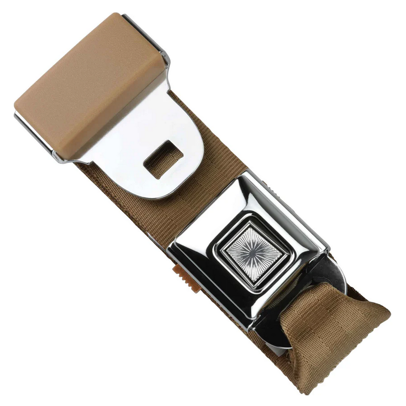 2pt tan lap belt 75 starburst pushbutton buckle w/lap belt hardware kit RETROBELT 268-TAN-75-21