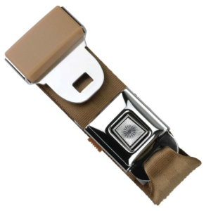 2pt black lap belt 90 starburst pushbutton buckle w/lap belt hardware kit RETROBELT 268-TAN-90-21